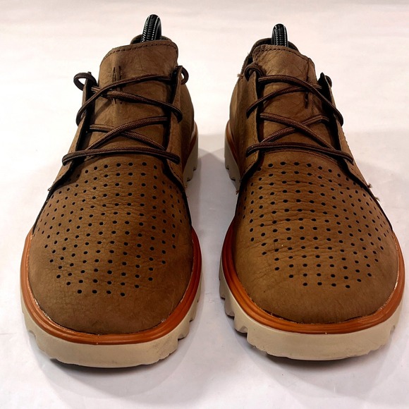 Merrell Downtown Shoe Mens 9 Stone Brown Leather Perforated Casual Light Sneaker - Picture 12 of 12